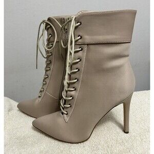 Olivia James Women's Pointed Toe Lace Up HIgh Heel Stiletto Ankle Boot 8.5